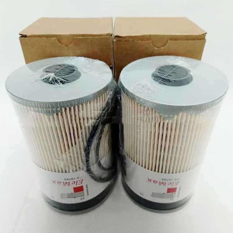 FS19764 diesel fuel filter with dimensions and paper element for generator and automotive use.