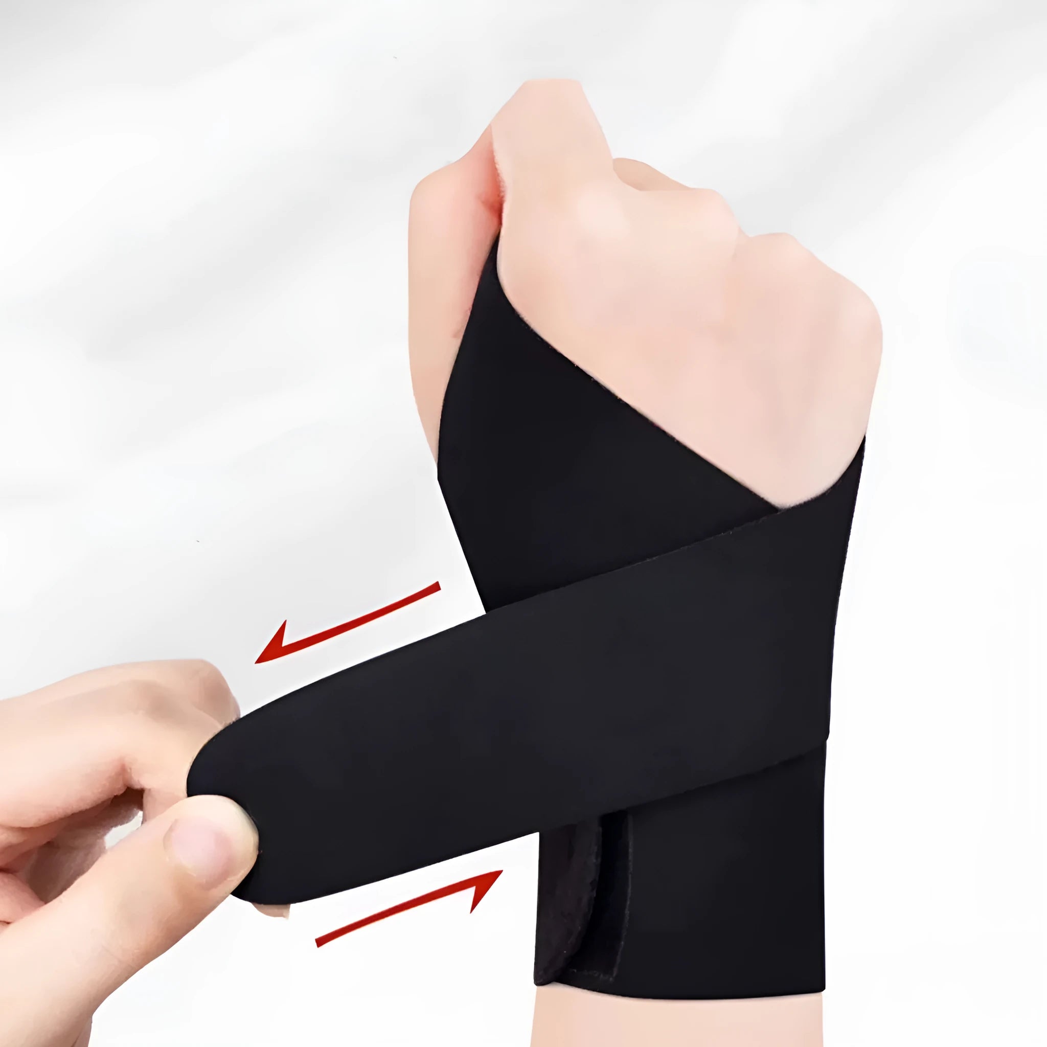 Adjustable breathable athletic wristguards in black and skin colour for badminton, tennis, and volleyball.