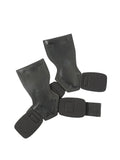 Pair of black booster hose rubber assist belts for non-slip palm protection in weightlifting and rock climbing.