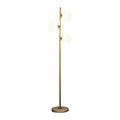 Gold aluminium alloy and glass minimalist vertical floor lamp with LED warm light, 35cm diameter, 155cm height
