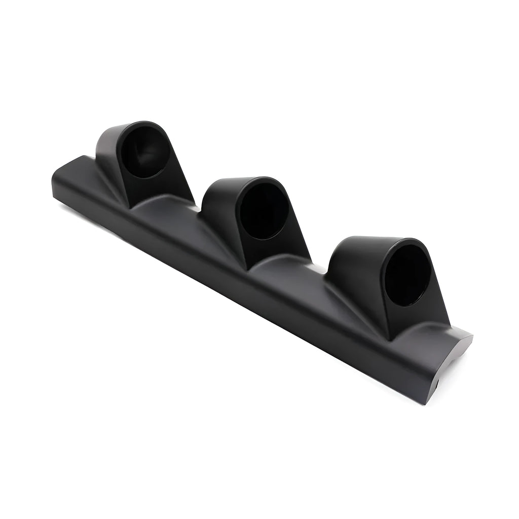 Black automotive instrument stand with three-hole right drive design for 52mm gauges