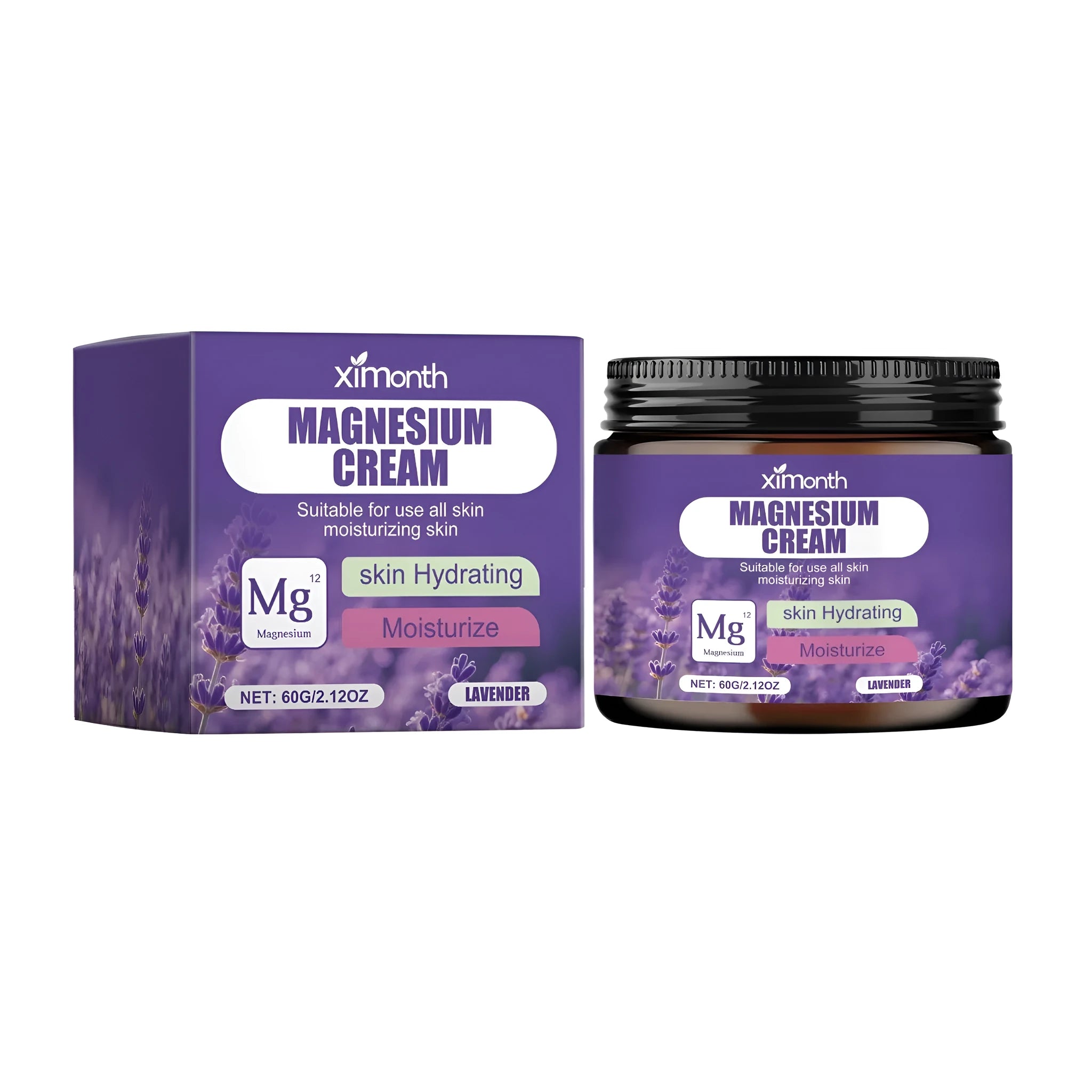 Soothing Sleep Magnesium Cream in a 60g tube with lavender and coconut oil for nightly relaxation