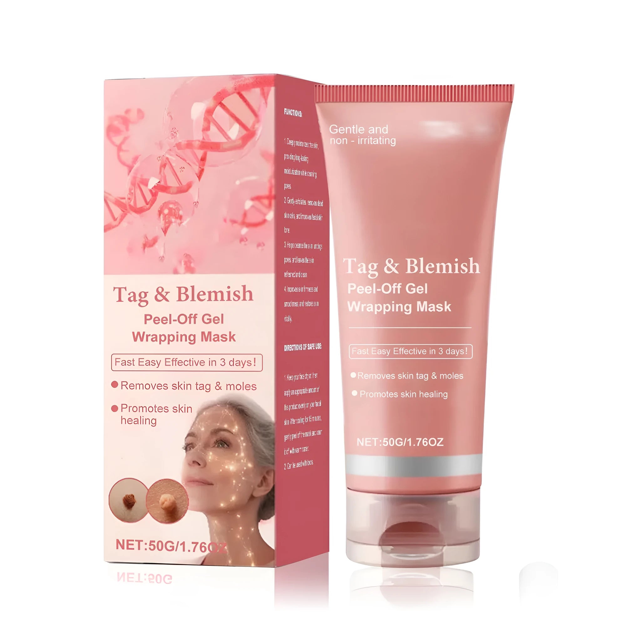 Moisturising wart removing tear facial mask with collagen and glycerin formula in 50g single-use packaging