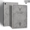 iPad protective clamshell case in TPU leather showing Black Elk colour option.