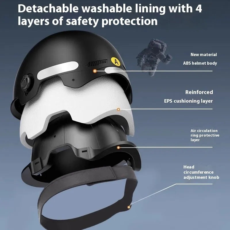 3C certified full-face electric motorcycle helmet with sun visor in light pink colour