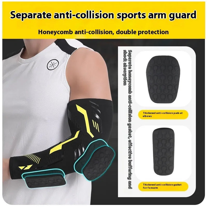 Breathable basketball elbow pad in black and blue colour, size options M L XL XXL