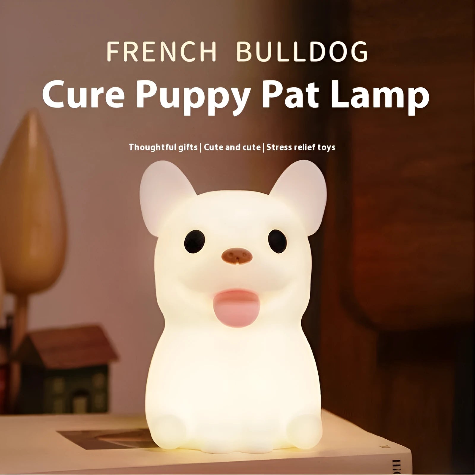 Silicone USB night light with cartoon animal design and dimming function for bedroom ambience
