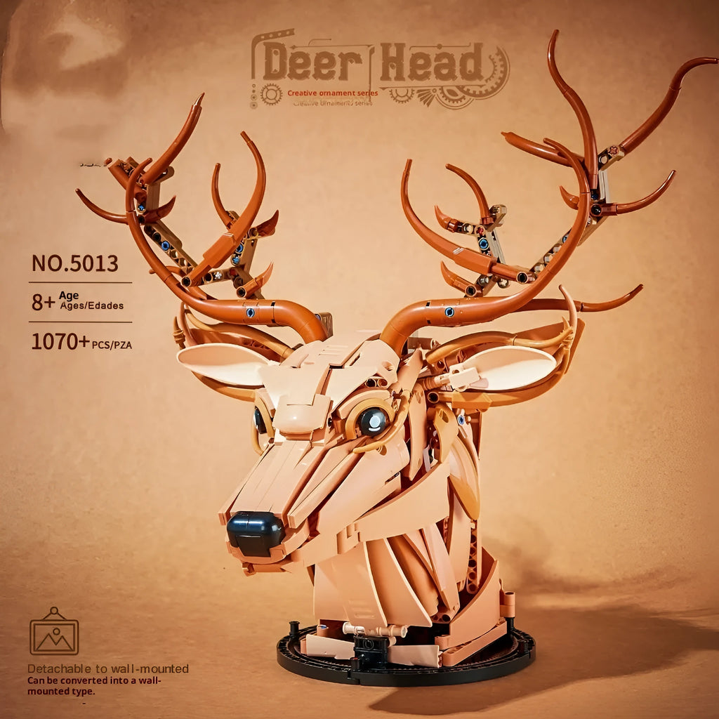 Deer head wall mounted decoration made of ABS plastic, 36.3 cm wide, for living room
