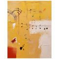 Handmade oil painting canvas wall art musical theme orange abstract rolled frameless unstretched for home living room decor
