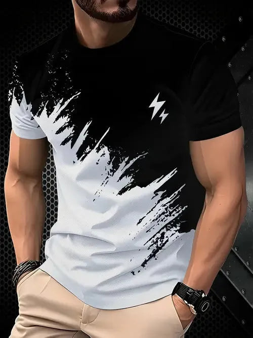 Men's loose fit polyester t-shirt in grey colour with short sleeves