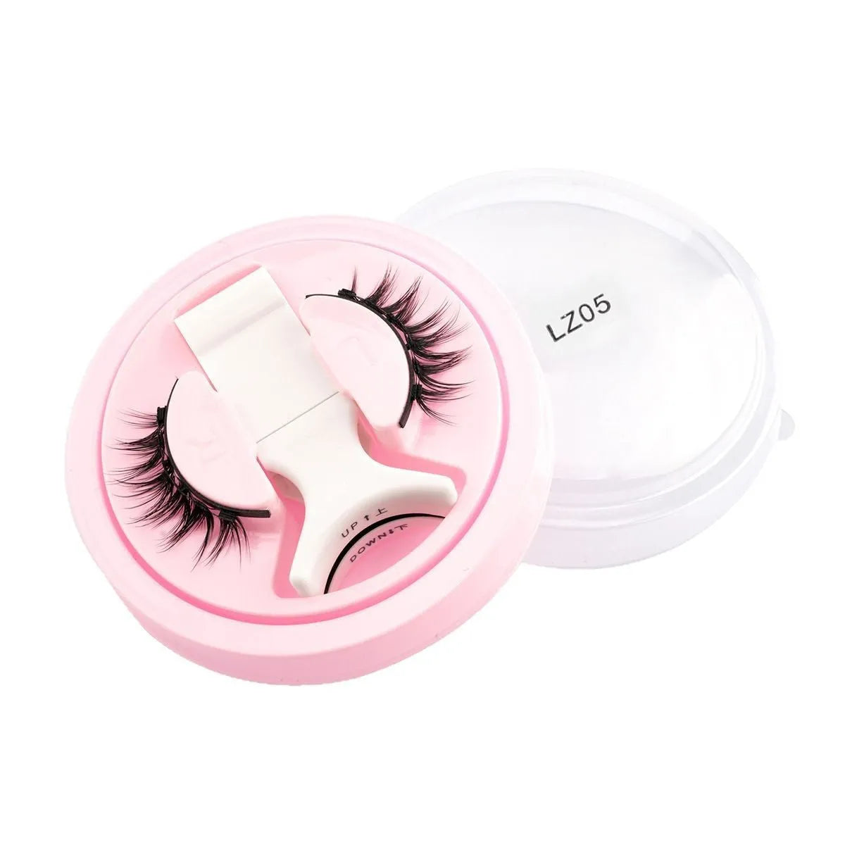 Reusable waterproof false eyelashes with glue-free application in natural thick style