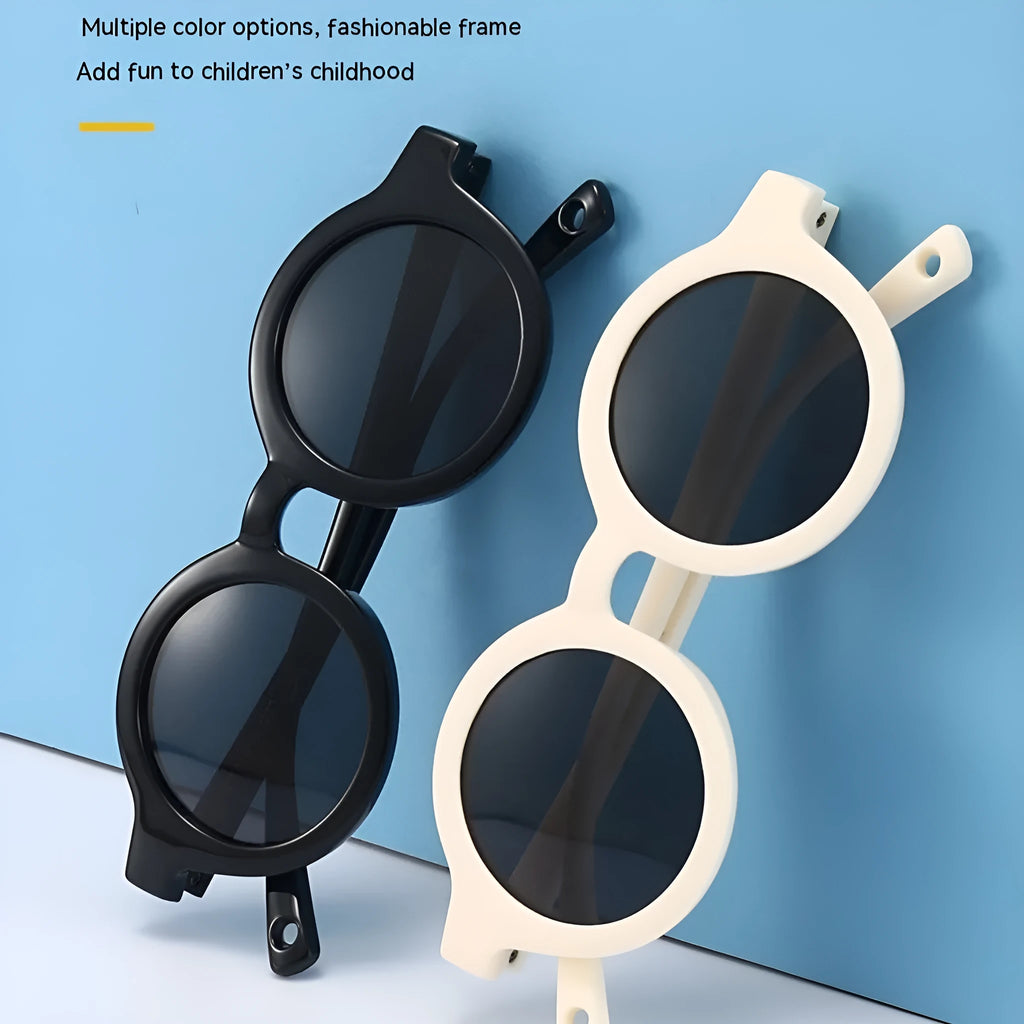 Children's silicone sunglasses with round frame and polarized lenses for 0-3 year olds