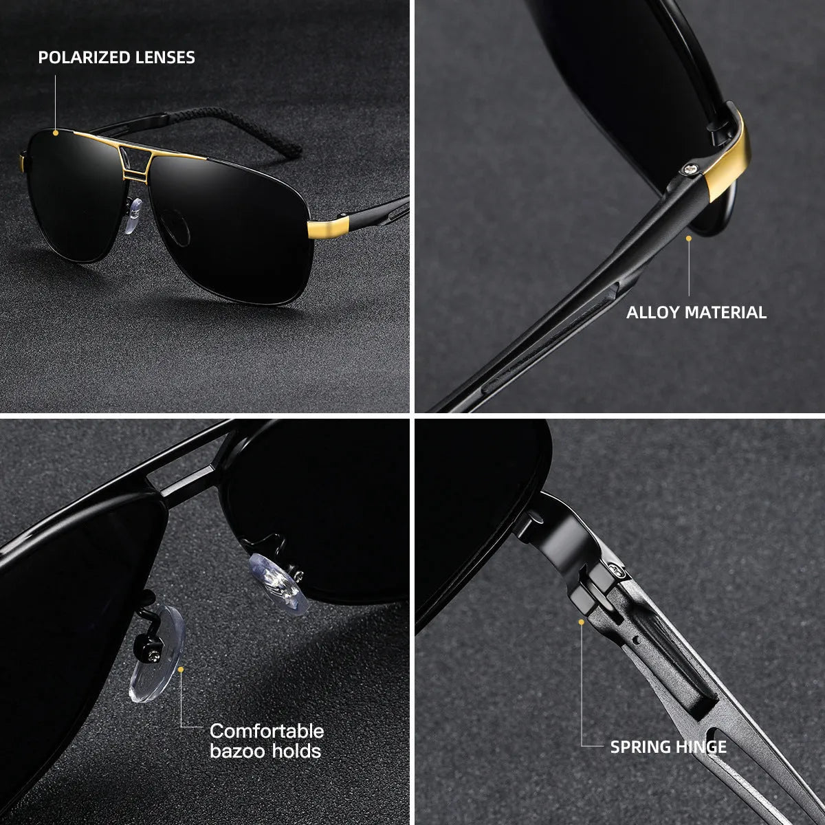Men's orange-red polarised aviator sunglasses with a metal frame.