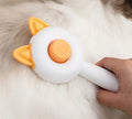 Self cleaning cat grooming comb with stainless steel teeth and TPR massage nodules