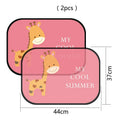 Electrostatic adsorption car sunshade pair with animal designs for side window sun protection