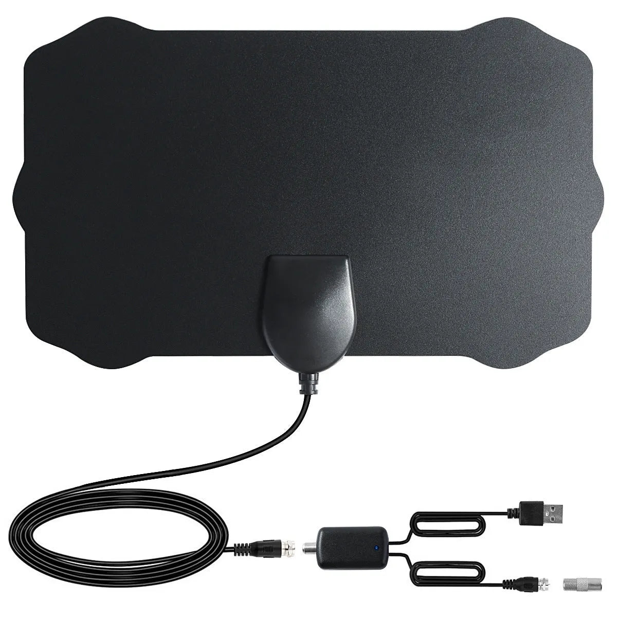 Mini HD digital television antenna indoor TV aerial black 13x22cm