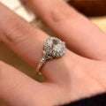 Silver adjustable geometric copper ring with diamond treatment for women.
