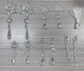 Ten transparent acrylic ice cone Christmas ornaments with hanging ribbon