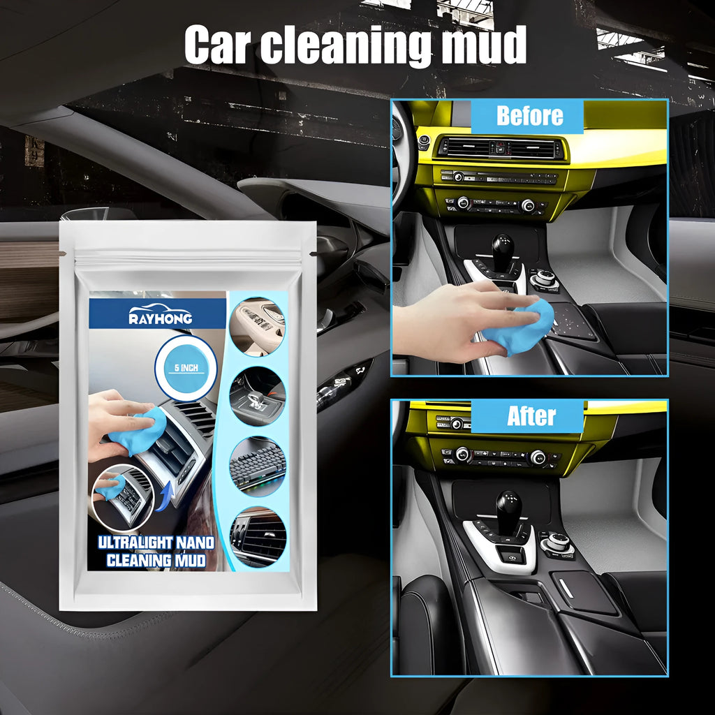 20g pack of beige car cleaning mud gel sheet for removing dust from interior gaps.