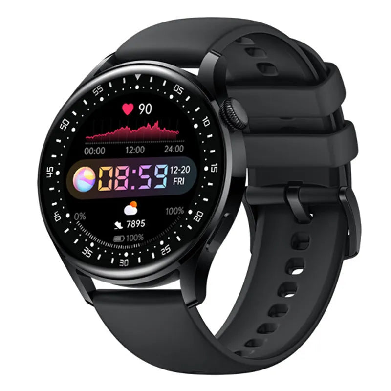 Smart health watch with 1.32 inch display showing fitness metrics on screen