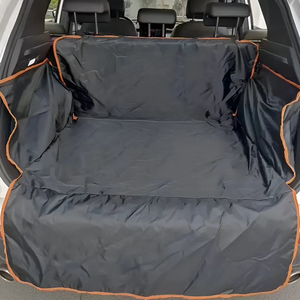 Dog car mat 185x105x38cm cloth cushion in Black with Orange Edge Style for trunk or rear seat protection