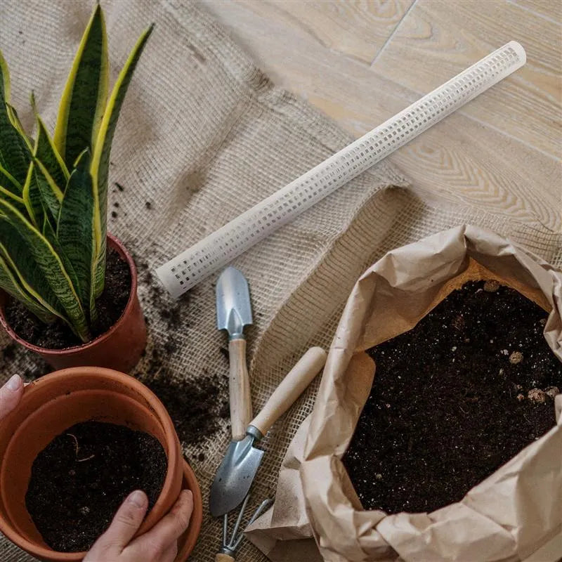 50cm white PP plastic water moss pillar as climbing support for a green vine in a pot