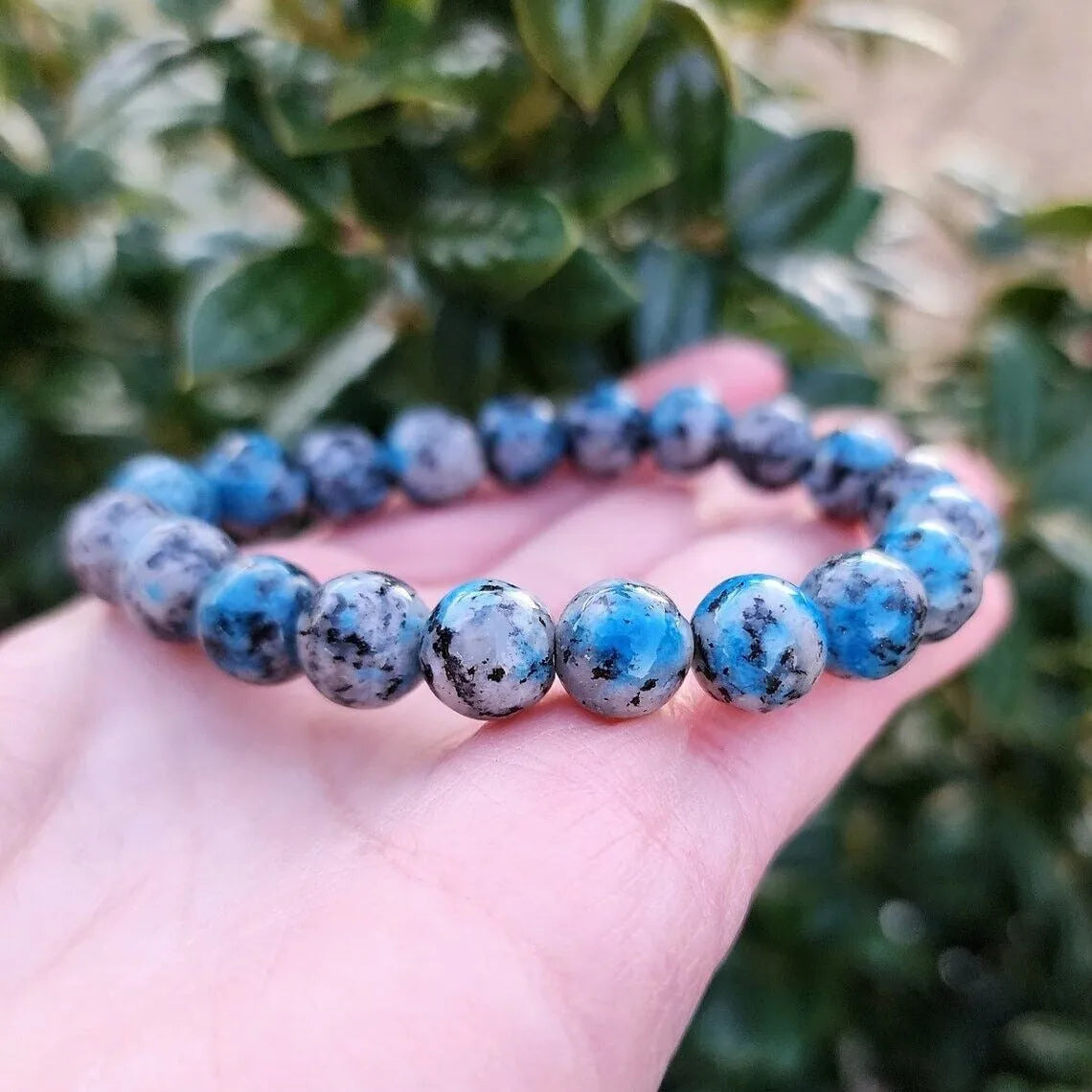 Handmade K2 azurite geometric beaded bracelet in new Chinese style