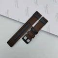 Oxford cloth watch strap in camouflage pattern, showing short and lengthened versions for 22mm width.