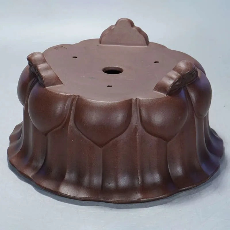 Antique-style purple clay succulent flower pot measuring 37cm square and 20cm tall.