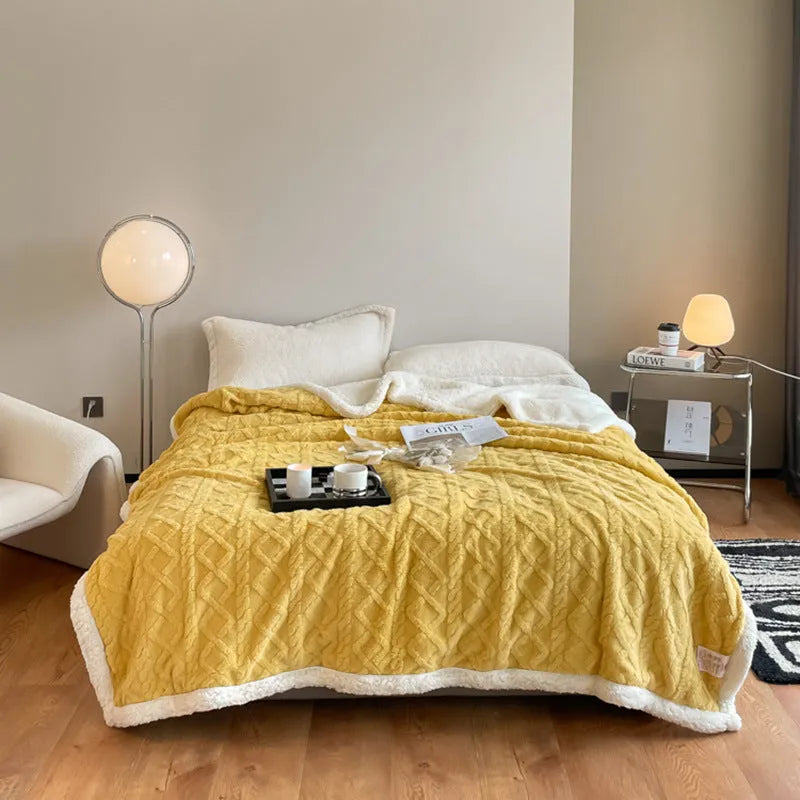 Thickening taffeta thermal flannel casual blanket in modern simplicity style for autumn and winter