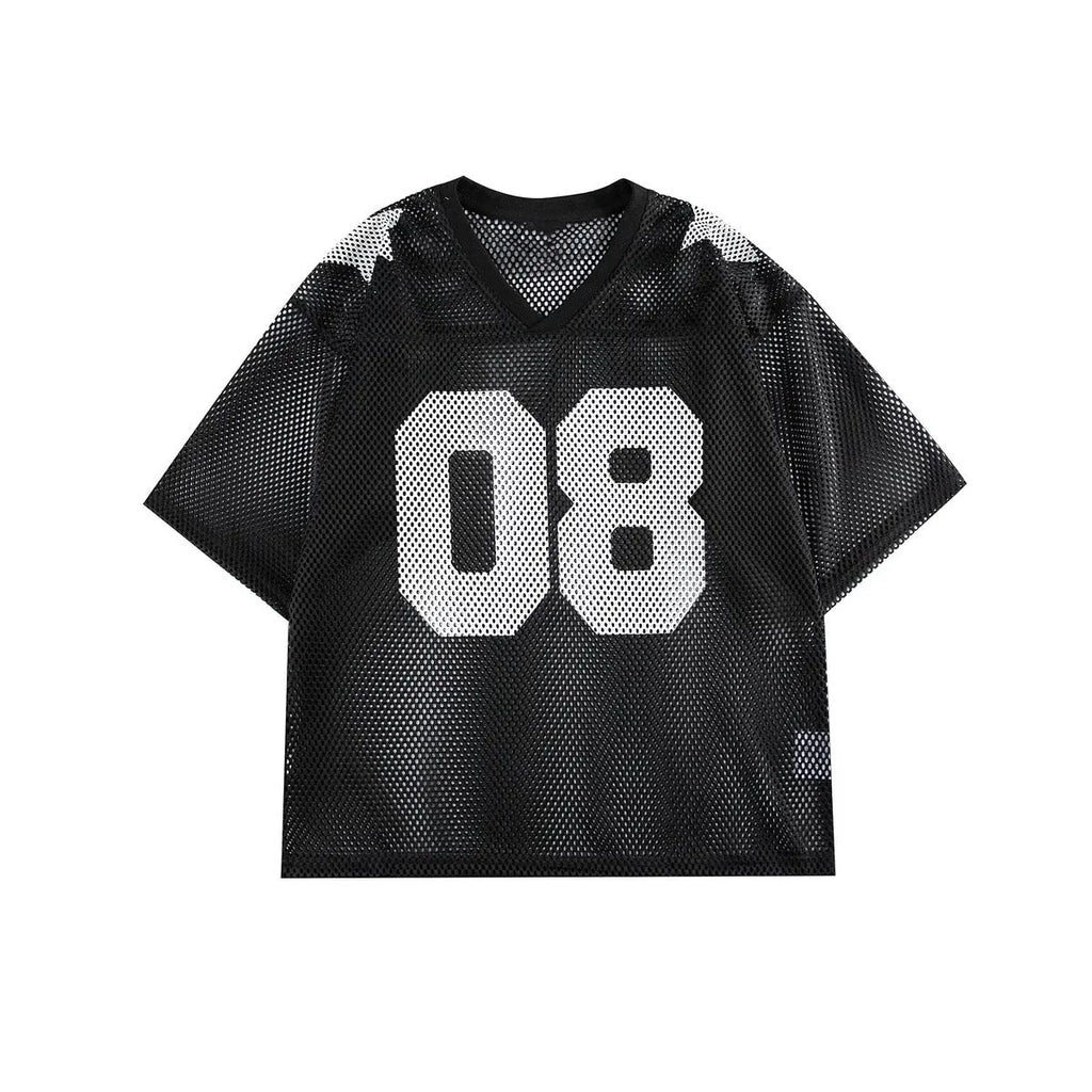 Black half sleeve shirt with loose fit and letter pattern design in polyester fabric