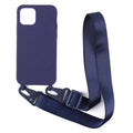 Buckle ribbon lanyard TPU phone case for Samsung models in black with ribbon attachment