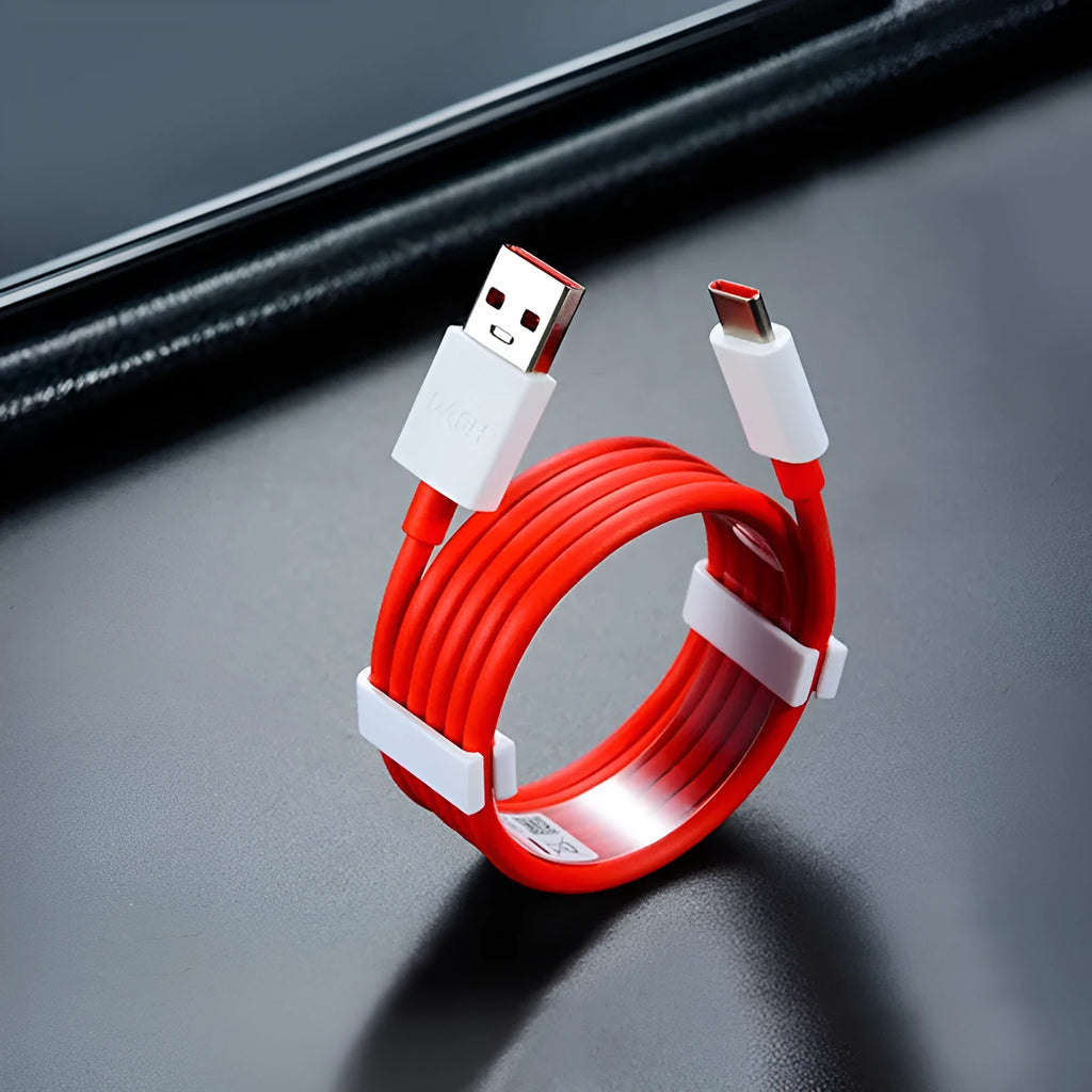 Universal fast charging data cable red colour 1m 1.5m 2m options for 30W head compatible 7pro 6 6T 7T