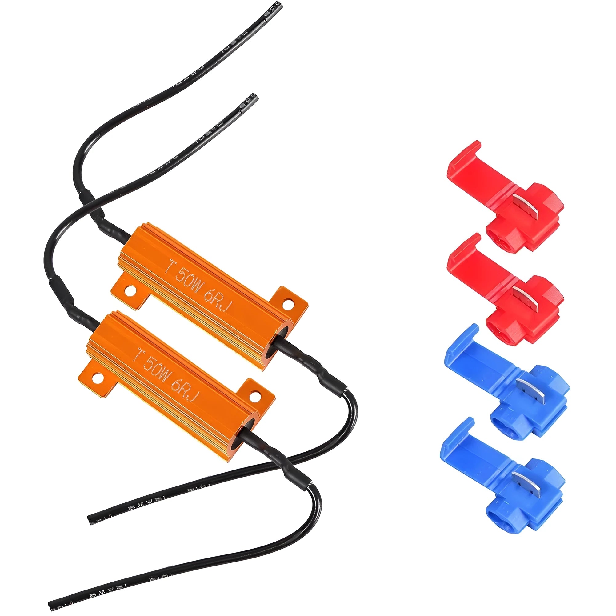 Gold-shell LED decoder with aluminium case and metal resistors for vehicle installation