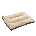 Warm fleece dog bed with detachable blanket in coffee colour