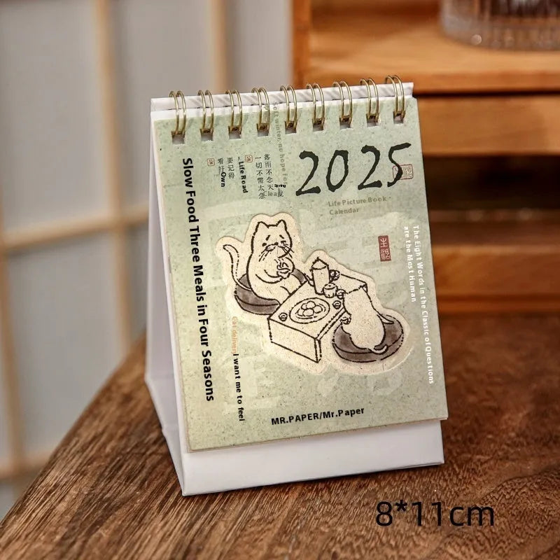 Coffee Time 2025 mini desk calendar with daily coffee design pages