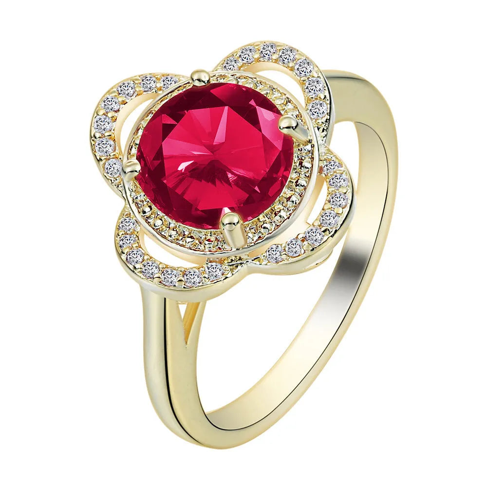 Copper zircon ring with a fruit shape design in colour 10-6-1395