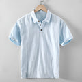 Men's loose fit cotton linen casual shirt in solid colours with button front