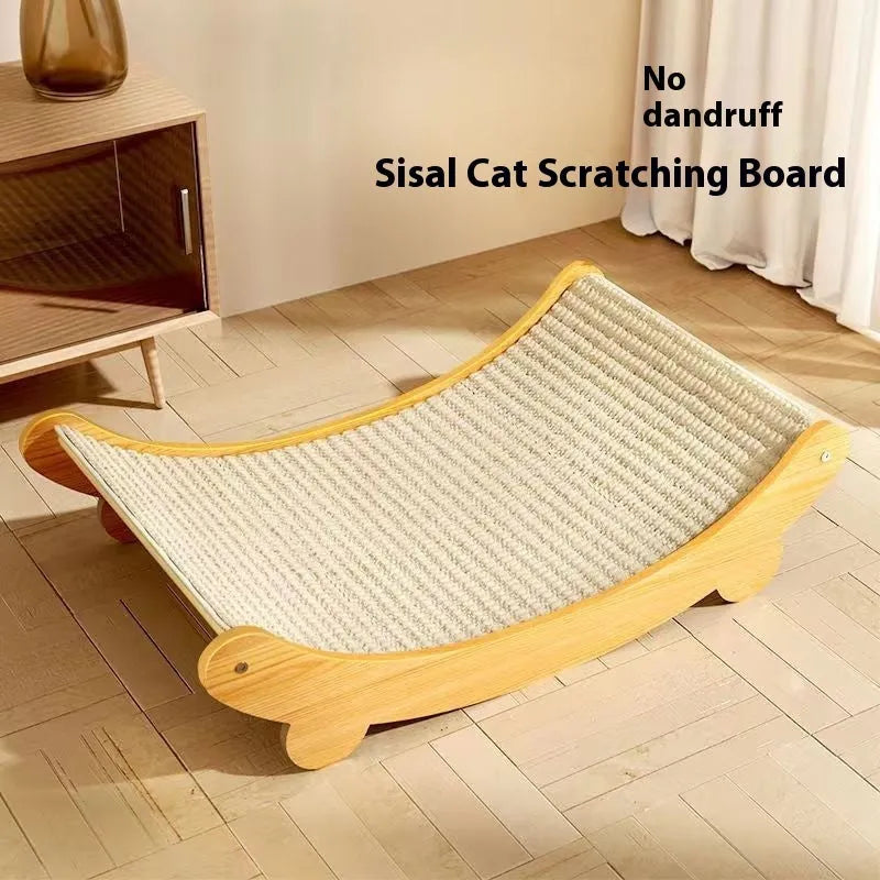 Sisal cat scratch board with natural fibre surface in pastoral design
