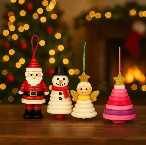 DIY material bag pendant set with Santa Snowman Angel Green Christmas Tree Pink Christmas Tree plastic components
