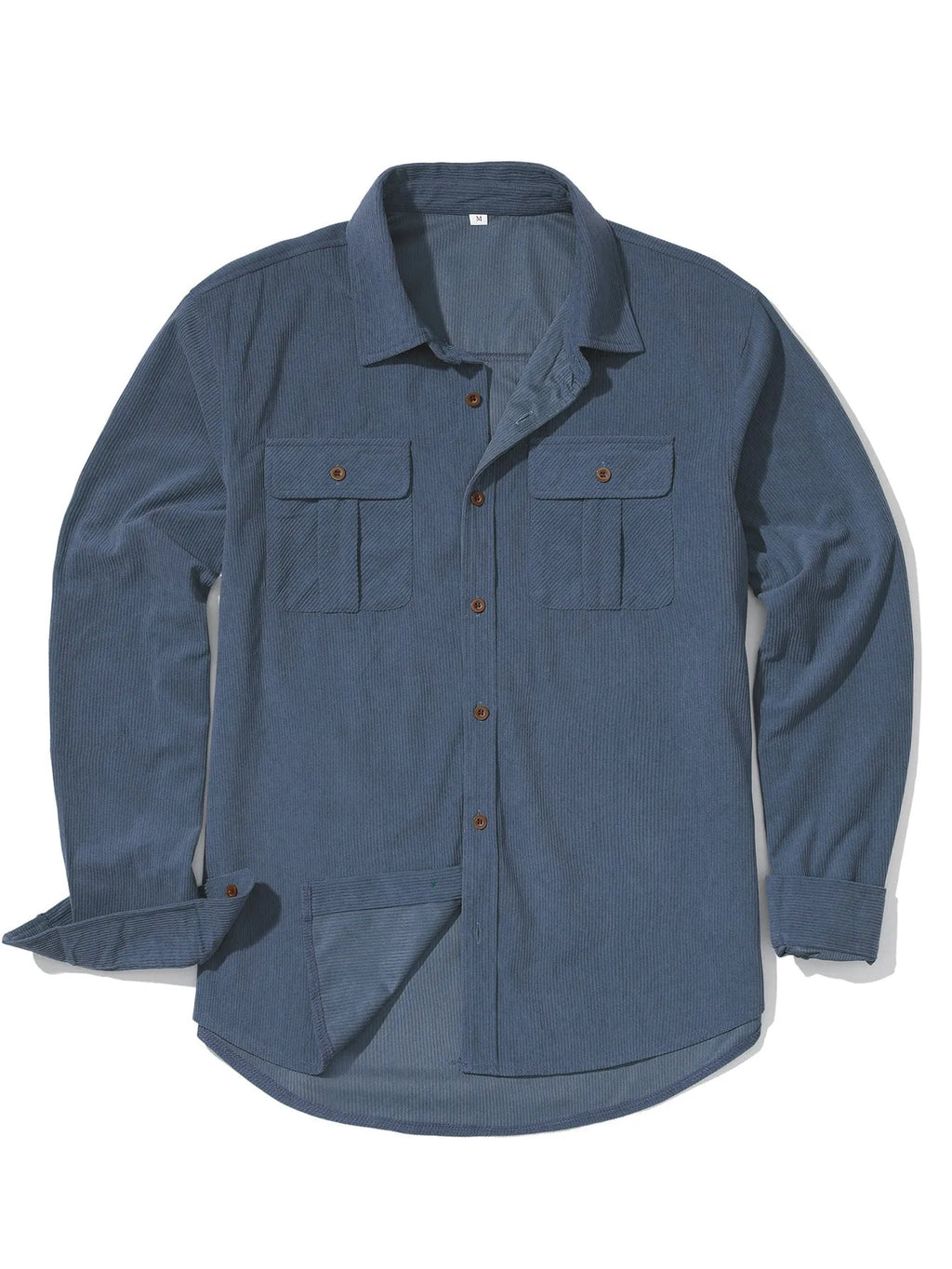 Men's loose-fit corduroy shirt in retro Japanese style with sanded velvet texture.