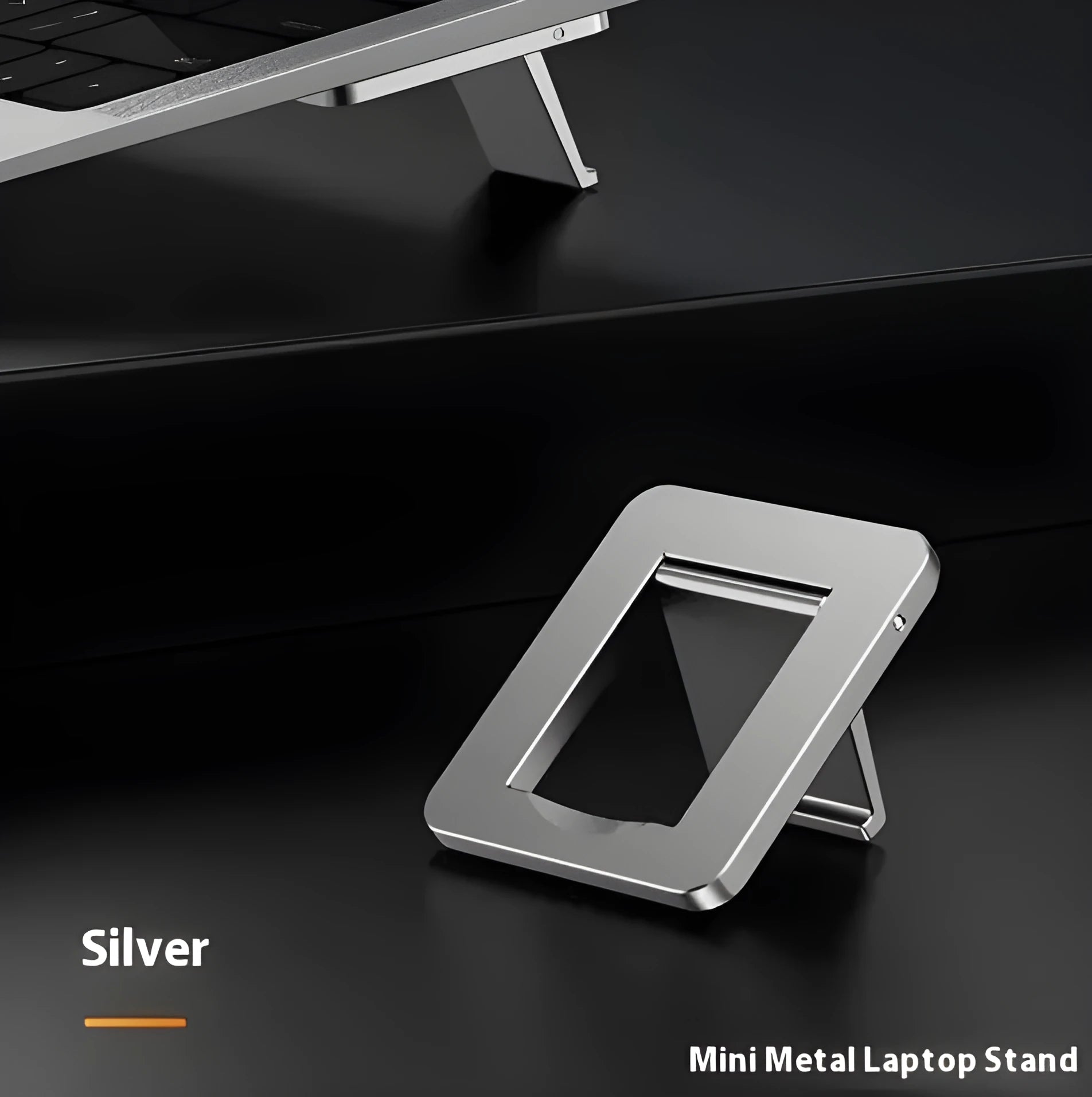 Compact foldable aluminum alloy laptop bracket with 3M adhesive for screen support