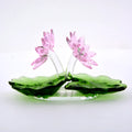 White crystal carved pink paperweight ornament with sandblasted finish, 95mm by 40mm by 60mm, cartoon pastoral style