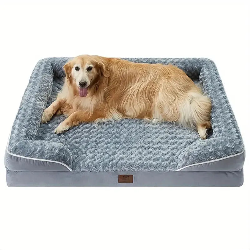 Waterproof removable cover dog kennel in light grey, shown in a large size for big breed dogs.