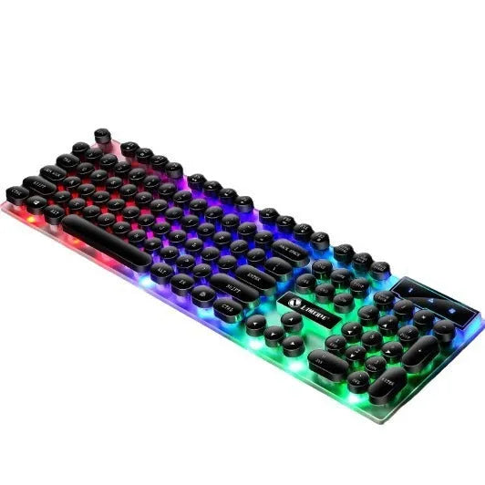 Mechanical feeling computer keyboard with USB cable in multiple colour options