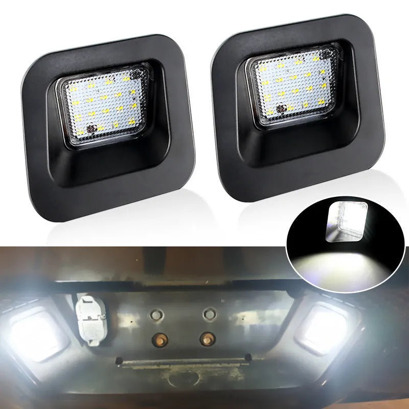 Dodge Ram license plate light, 12V 5W, white 7000K, PC lens, Black Blackened or Transparent options