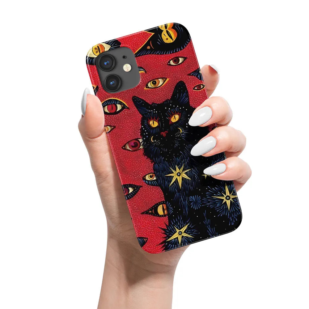 Retro cat eye design iPhone case in frosted hard shell for iPhone protection