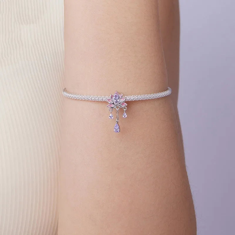 925 silver lotus spacer bead, 2.2cm by 1.1cm, with 0.45cm hole and gradient silver finish, colour BSC1134