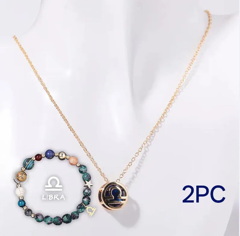 Natural stone bead necklace and bracelet set with adjustable cord in earth tone design