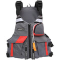 Grey-red Oxford cloth thin swim vest, one-size unisex life jacket for fishing and water use